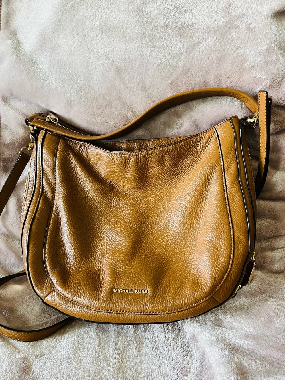 Michael Kors Tan Leather Hobo Shoulder Bag